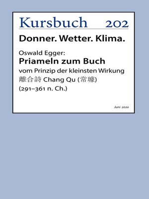 cover image of Priameln zum Buch vom Prinzip der kleinsten Wirkung